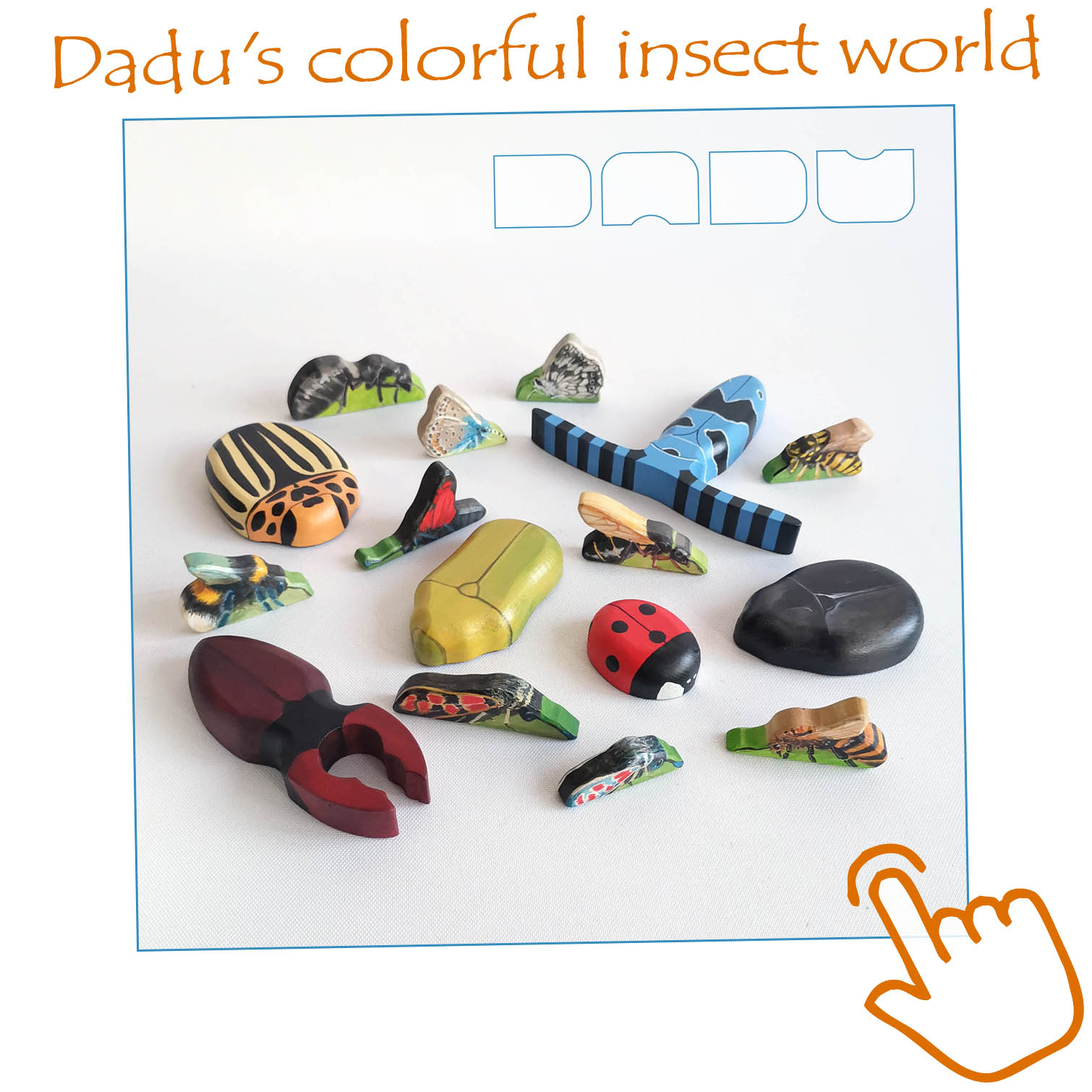 Handpainted insects: bugs and ants, bees and butterflies and more