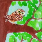 Owl on tree  —  wooden toy