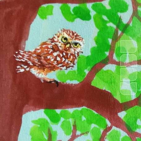 Owl on tree  —  wooden toy