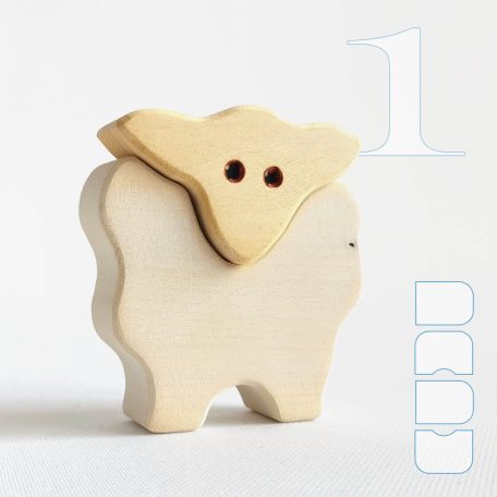 Wooden lambs - toy figures