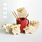 Wooden lambs - toy figures