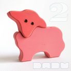 Colored wooden lambs - toy figures
