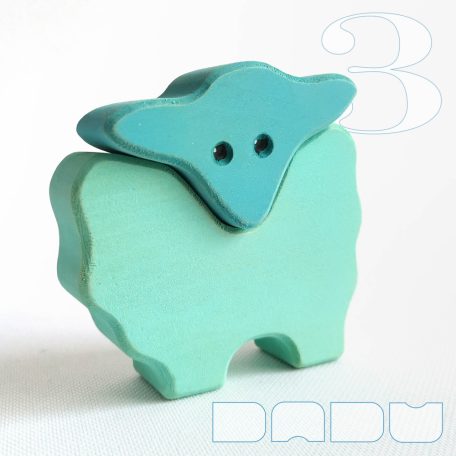Colored wooden lambs - toy figures