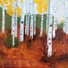 Autumn landscape wooden toy background for role play