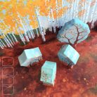 Autumn landscape wooden toy background for role play