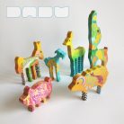 Bebop animals from neighborhood - handpainted wooden toys
