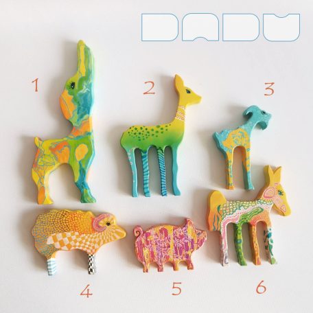Bebop animals from neighborhood - handpainted wooden toys