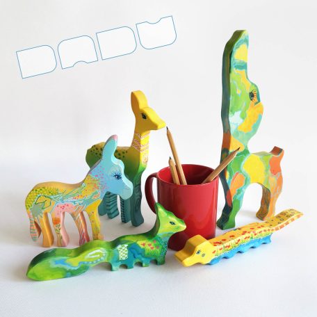 Bebop animals from neighborhood - handpainted wooden toys