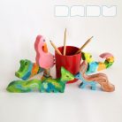 Bebop cheerful animals—wooden toys or decorations