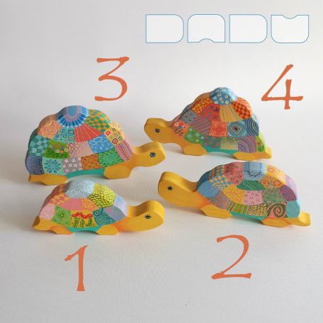 Dadu Bebop cheerful turtles—handpainted wooden toys