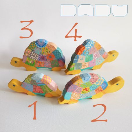 Dadu Bebop cheerful turtles—handpainted wooden toys