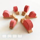 Pink snails - wooden figures