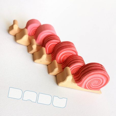 Pink snails - wooden figures