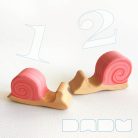 Pink snails - wooden figures
