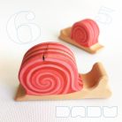 Pink snails - wooden figures
