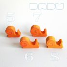 Snails in every color of the rainbow - wooden figures