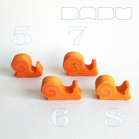Snails in every color of the rainbow - wooden figures