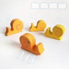 Snails in every color of the rainbow - wooden figures
