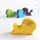 Snails in every color of the rainbow - wooden figures