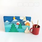 Winter landscape - Advent Calendar wooden tray puzzle