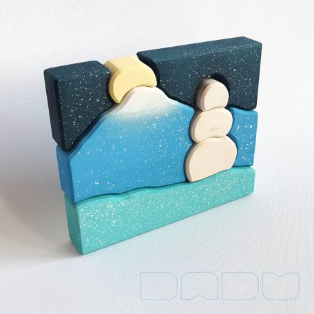 Winter landscape with snowman