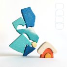 Winter landscape with a snowy hut