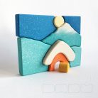 Winter landscape with a snowy hut