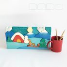 Snowy landscape - Advent Calendar wooden tray puzzle