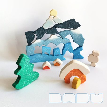 Snowy landscape - Advent Calendar wooden tray puzzle