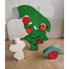 Christmas tree, snowman, huts