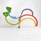 Elephant family below the rainbow