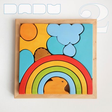 Animals with rainbow - wooden puzzles 