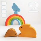 Animals with rainbow - wooden puzzles 