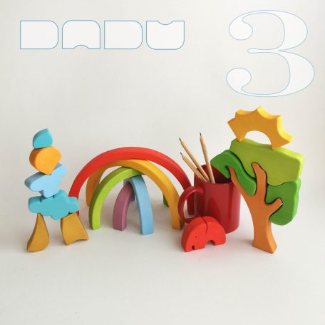 Animals with rainbow - wooden puzzles 