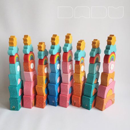 Skyscrapers with Rainbows—Multi Storey Building Toys