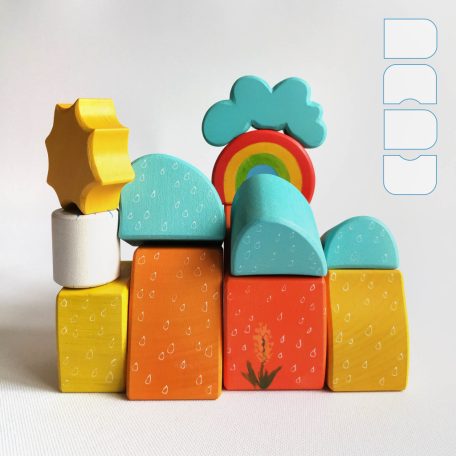 Skyscrapers with Rainbows—Multi Storey Building Toys