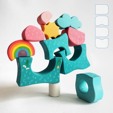 Skyscrapers with Rainbows—Multi Storey Building Toys