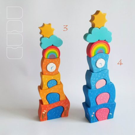 Skyscrapers with Rainbows—Multi Storey Building Toys