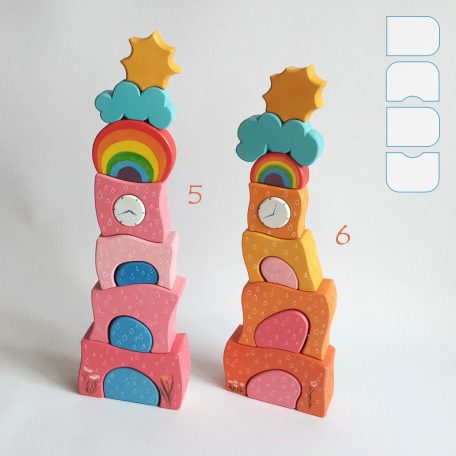 Skyscrapers with Rainbows—Multi Storey Building Toys