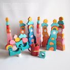 Skyscrapers with Rainbows—Multi Storey Building Toys