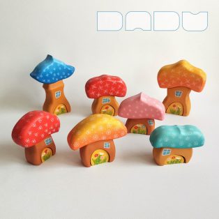 Mushroom huts  — wooden toy
