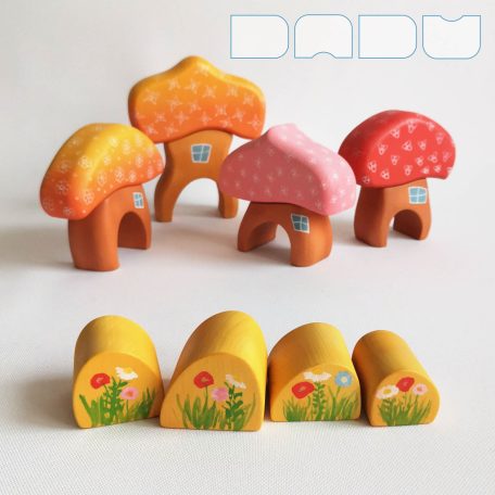Mushroom huts  — wooden toy