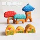 Mushroom huts  — wooden toy