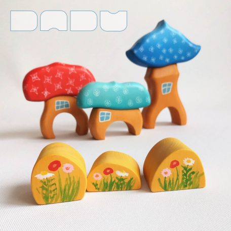 Mushroom huts  — wooden toy