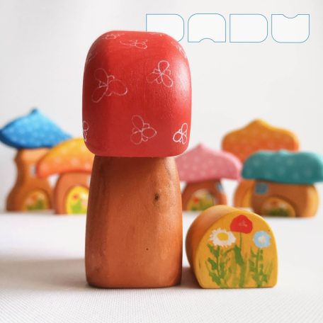Mushroom huts  — wooden toy
