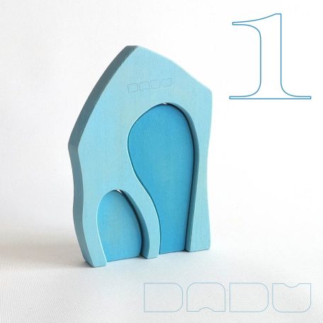 Neighbours - two-door cottages - developmental wooden toys