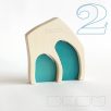 Neighbours - two-door cottages - developmental wooden toys