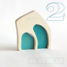 Neighbours - two-door cottages - developmental wooden toys