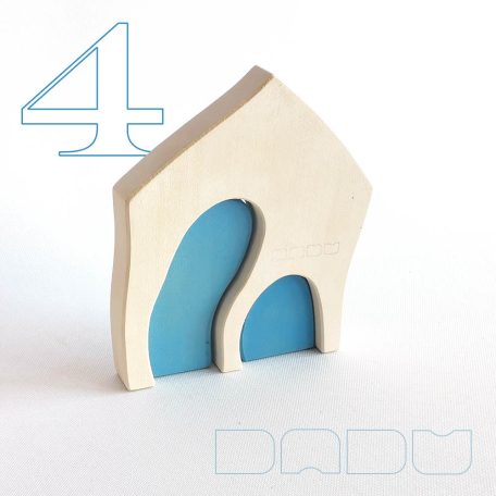 Neighbours - two-door cottages - developmental wooden toys