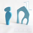 Neighbours - two-door cottages - developmental wooden toys